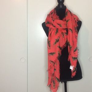 Anthropology Red Kitty / Leopard scarf